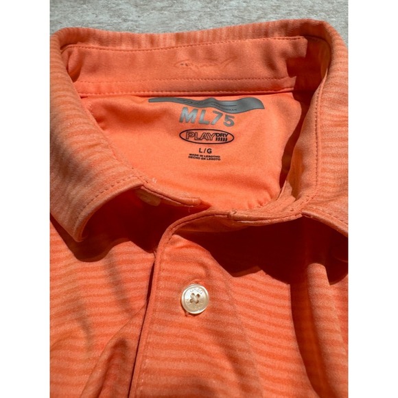 Greg Norman Men's ML75 Play Dry Golf Polo Shirt‎ - Bright Orange Large - Picture 3 of 5